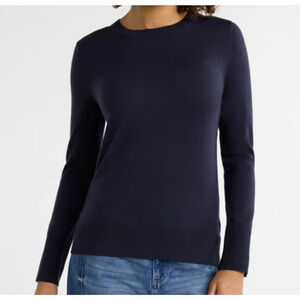 Women's Navy Long Sleeve Sweater Cozy Crewneck Lightweight Soft NWT Size XS